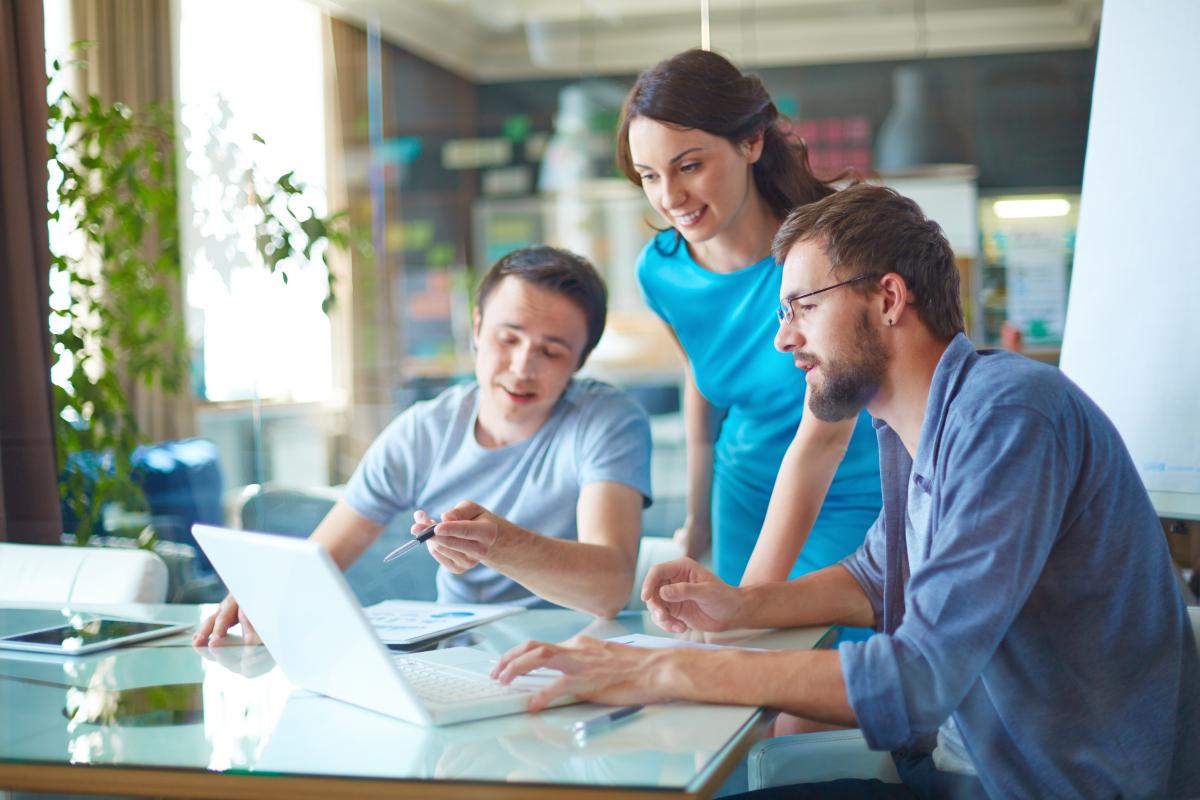 People looking at a screen