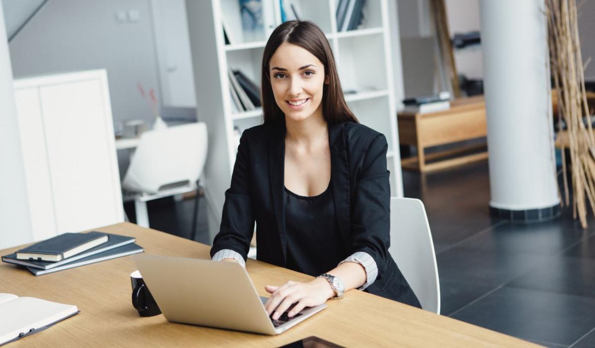 woman using a laptop