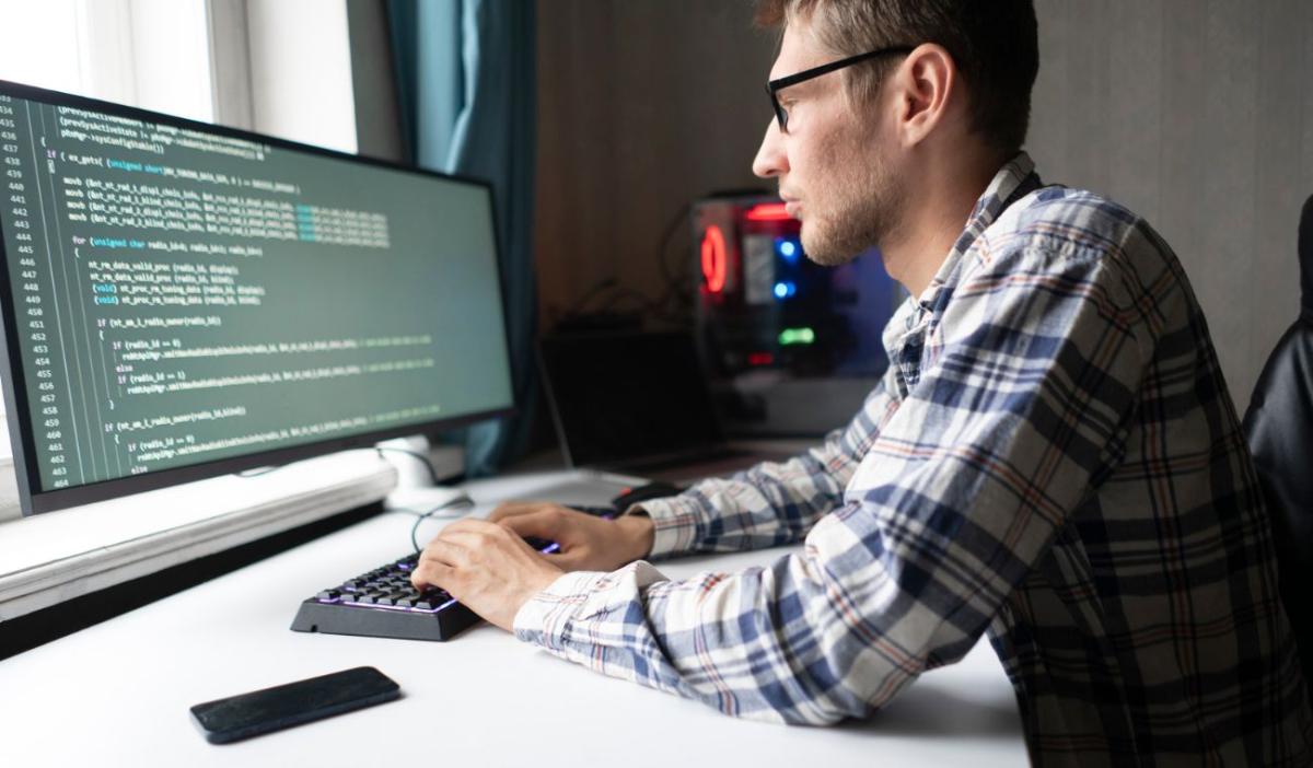 man using a computer